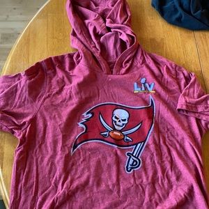 Tom Brady red buccaneers super bowl t-shirt hoodie men’s XL
